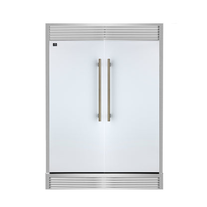 Forno Maderno 2-28-Inch Wide Convertible Refrigerator/Freezer in White, Decorative Trim, 27.2 cu.ft, 84-Inch High, ENERGY STAR Certified