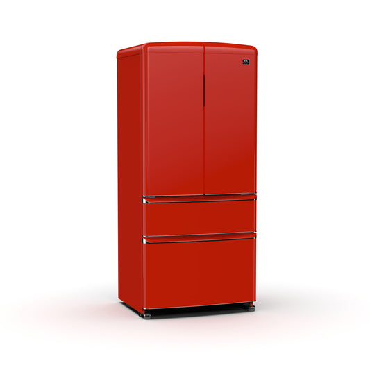 Forno Luigi 33-Inch French Door Refrigerator, 18 cu.ft, Red Finish, Handle-Free Design, ENERGY STAR Certified