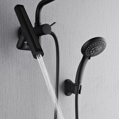 Forno Acqua AcquaFALL Mini 8 Inch Shower Head, Matte Black Finish, Overhead Rainfall Shower, Handheld Shower Head, Body Jets, 2.5 GPM Flow Rate