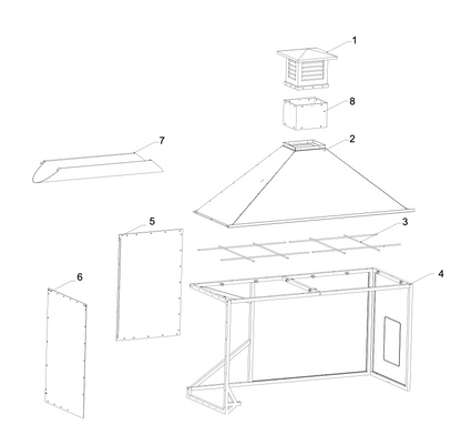 Tagwood BBQ Attachment Built-in Smoke Hood -- ASH08- PRE-ORDER