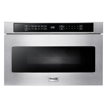 THOR Kitchen Package - 36" Propane Gas Rangetop, Range Hood, Wall Oven, Microwave, HRT3618ULP-HRH3607-HEW3001-TMD2401