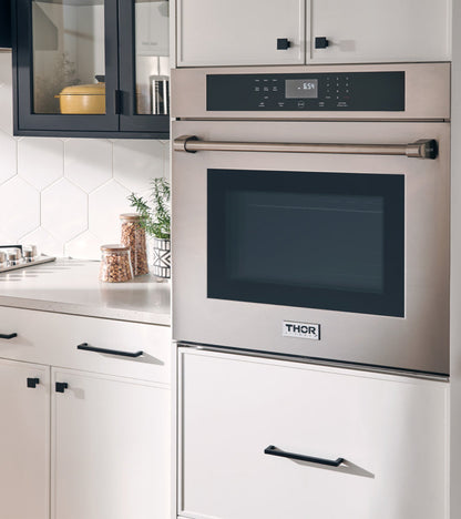 THOR Kitchen Package - 36" Propane Gas Rangetop, Range Hood, Wall Oven, Microwave, HRT3618ULP-HRH3607-HEW3001-TMD2401