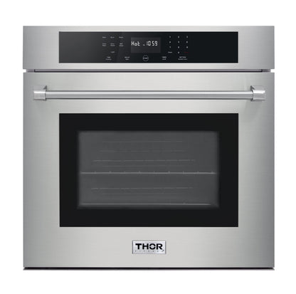 THOR Kitchen Package - 30" Wall Oven, 36" Cooktop, Range Hood, Refrigerator with Water and Ice Dispenser, Dishwasher, HEW3001-HRH3607-TGC3601-TRF3601FD-HDW2401SS