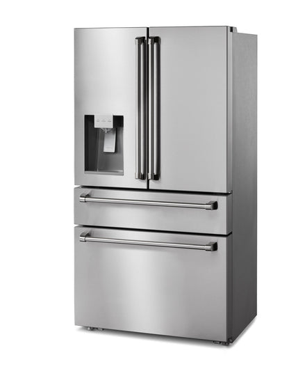 THOR Kitchen Package - 30" Wall Oven, 36" Cooktop, Range Hood, Refrigerator with Water and Ice Dispenser, Dishwasher, HEW3001-HRH3607-TGC3601-TRF3601FD-HDW2401SS