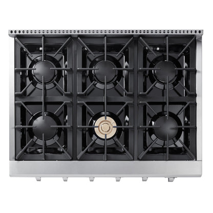 THOR Kitchen Package - 36" Gas Cooktop and Range Hood, HRT3618U-HRH3607