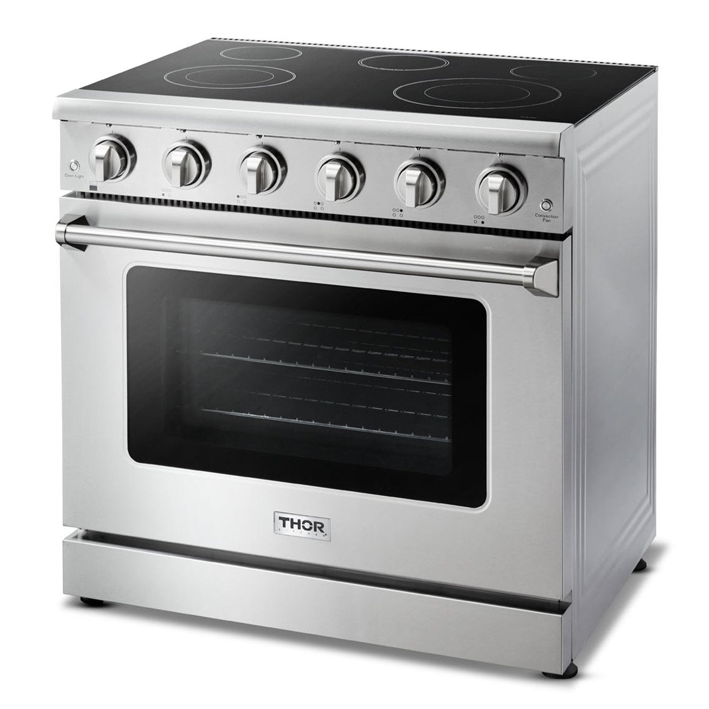 THOR Kitchen Package - 36" Electric Range, Range Hood, Microwave, HRE3601-HRH3607-TMD2401