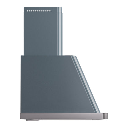 ILVE Majestic II 48 inch Wall Mount Range Hood Stainless Steel Trim Blue Grey