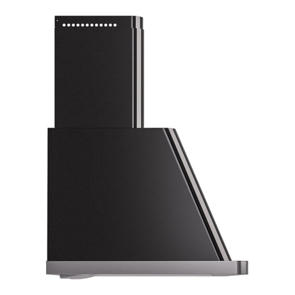 ILVE Majestic II 48 inch Wall Mount Range Hood Stainless Steel Trim Glossy Black