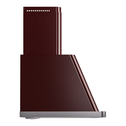 ILVE Majestic II 48 inch Wall Mount Range Hood Stainless Steel Trim Burgundy