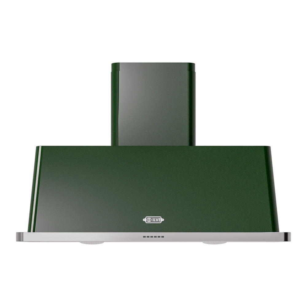 ILVE Majestic II 48 inch Wall Mount Range Hood Stainless Steel Trim Emerald Green