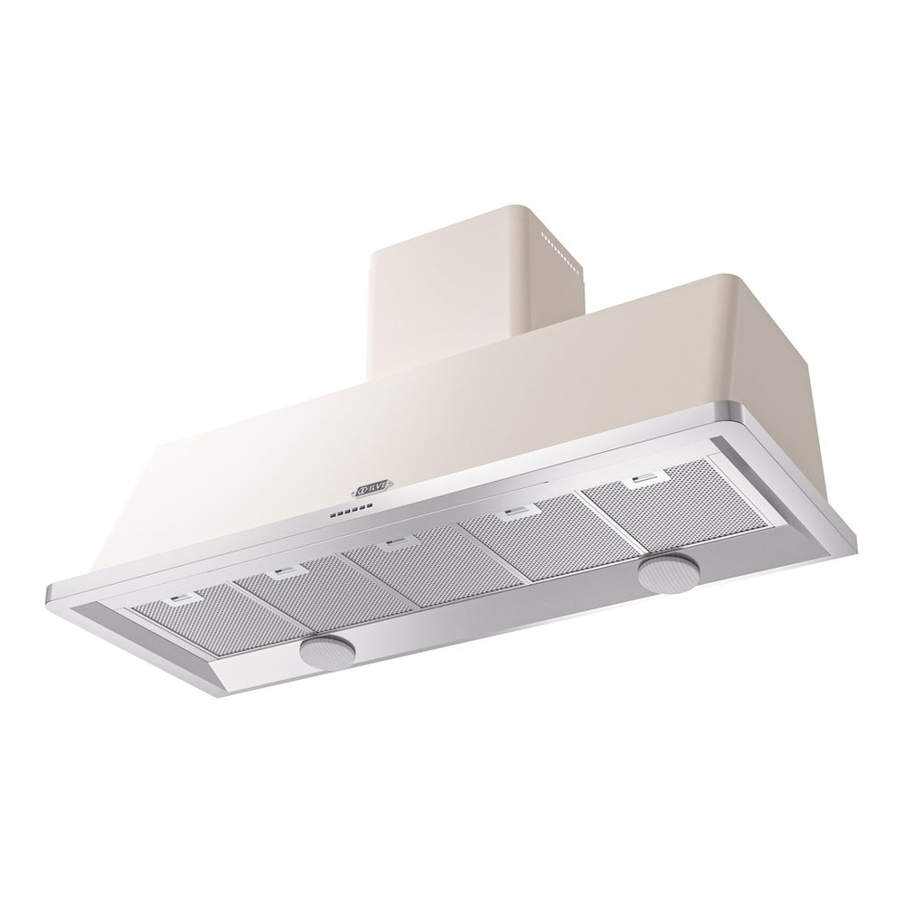 ILVE Majestic II 60 inch Wall Mount Range Hood Stainless Steel Trim Antique White