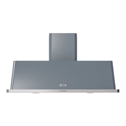 ILVE Majestic II 60 inch Wall Mount Range Hood Stainless Steel Trim Blue Grey