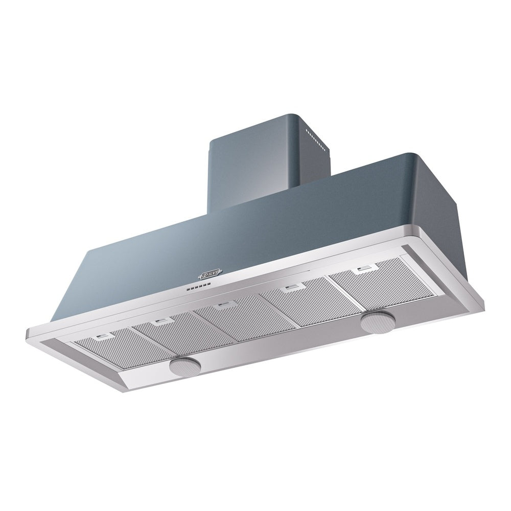 ILVE Majestic II 60 inch Wall Mount Range Hood Stainless Steel Trim Blue Grey