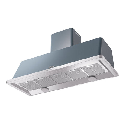 ILVE Majestic II 60 inch Wall Mount Range Hood Stainless Steel Trim Blue Grey