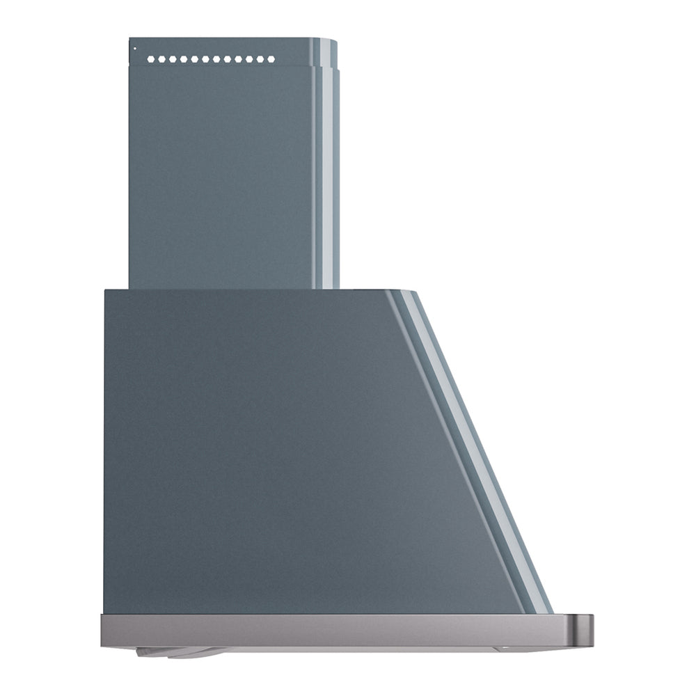 ILVE Majestic II 60 inch Wall Mount Range Hood Stainless Steel Trim Blue Grey