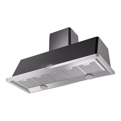 ILVE Majestic II 60 inch Wall Mount Range Hood Stainless Steel Trim Glossy Black