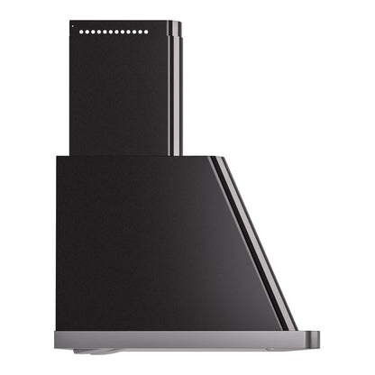 ILVE Majestic II 60 inch Wall Mount Range Hood Stainless Steel Trim Glossy Black