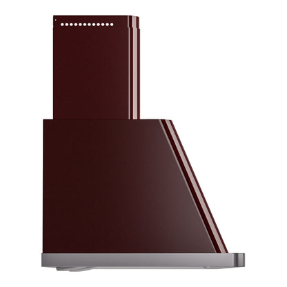 ILVE Majestic II 60 inch Wall Mount Range Hood Stainless Steel Trim Burgundy