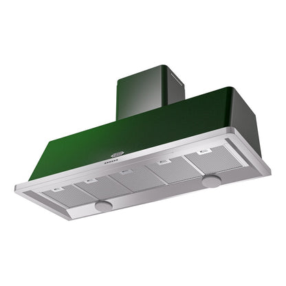 ILVE Majestic II 60 inch Wall Mount Range Hood Stainless Steel Trim Emerald Green