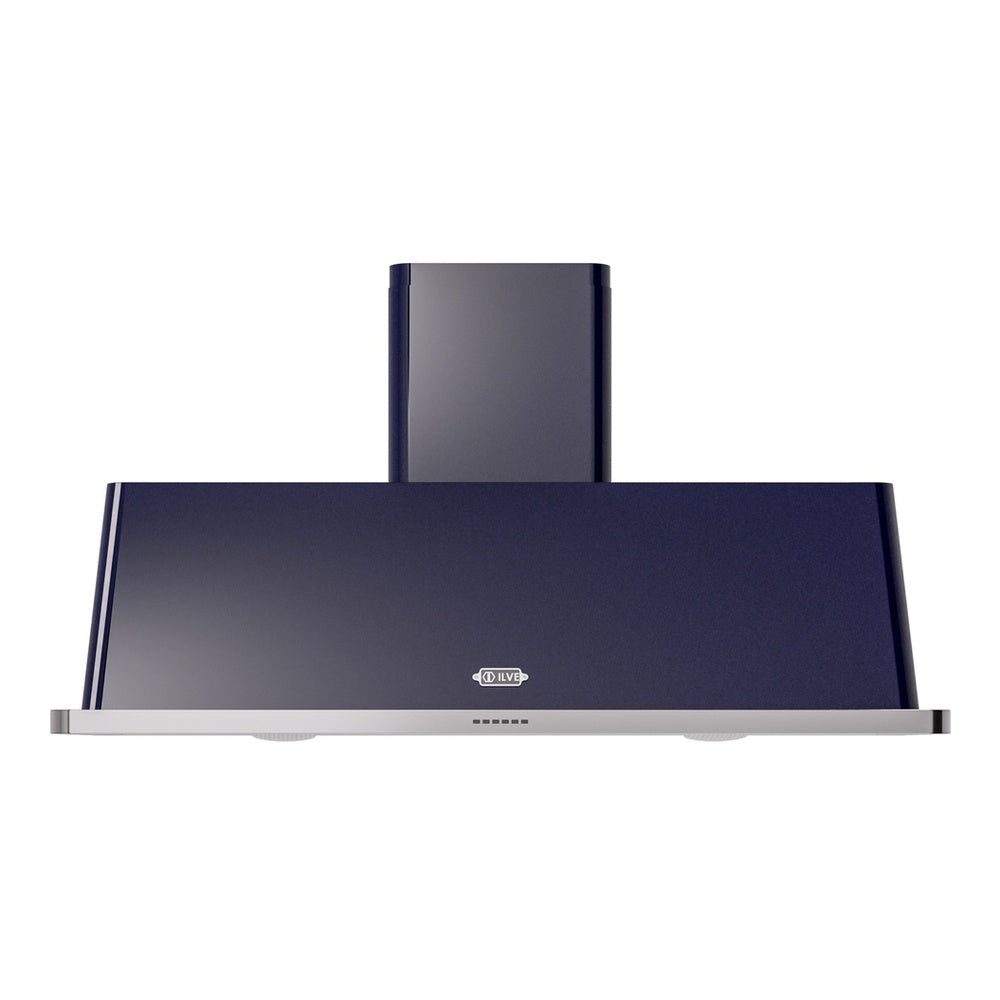 ILVE Majestic II 60 inch Wall Mount Range Hood Stainless Steel Trim Midnight Blue