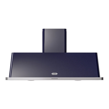 ILVE Majestic II 60 inch Wall Mount Range Hood Stainless Steel Trim Midnight Blue
