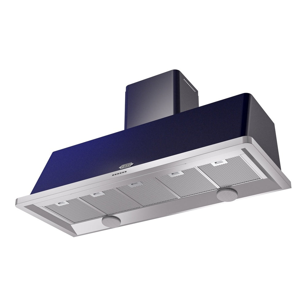 ILVE Majestic II 60 inch Wall Mount Range Hood Stainless Steel Trim Midnight Blue