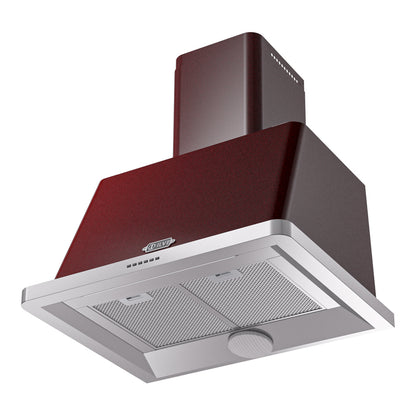 ILVE Majestic II 30 inch Wall Mount Range Hood Stainless Steel Burgundy