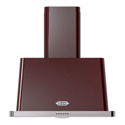 ILVE Majestic II 30 inch Wall Mount Range Hood Stainless Steel Burgundy