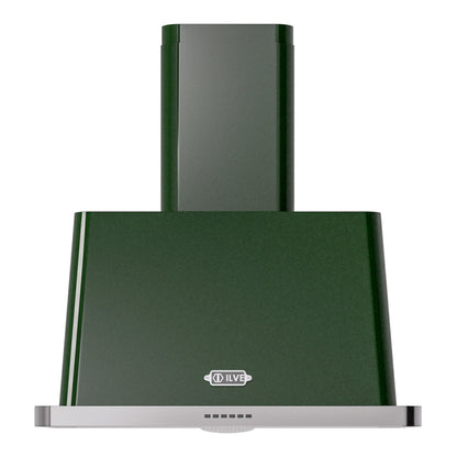 ILVE Majestic II 30 inch Wall Mount Range Hood Stainless Steel Emerald Green