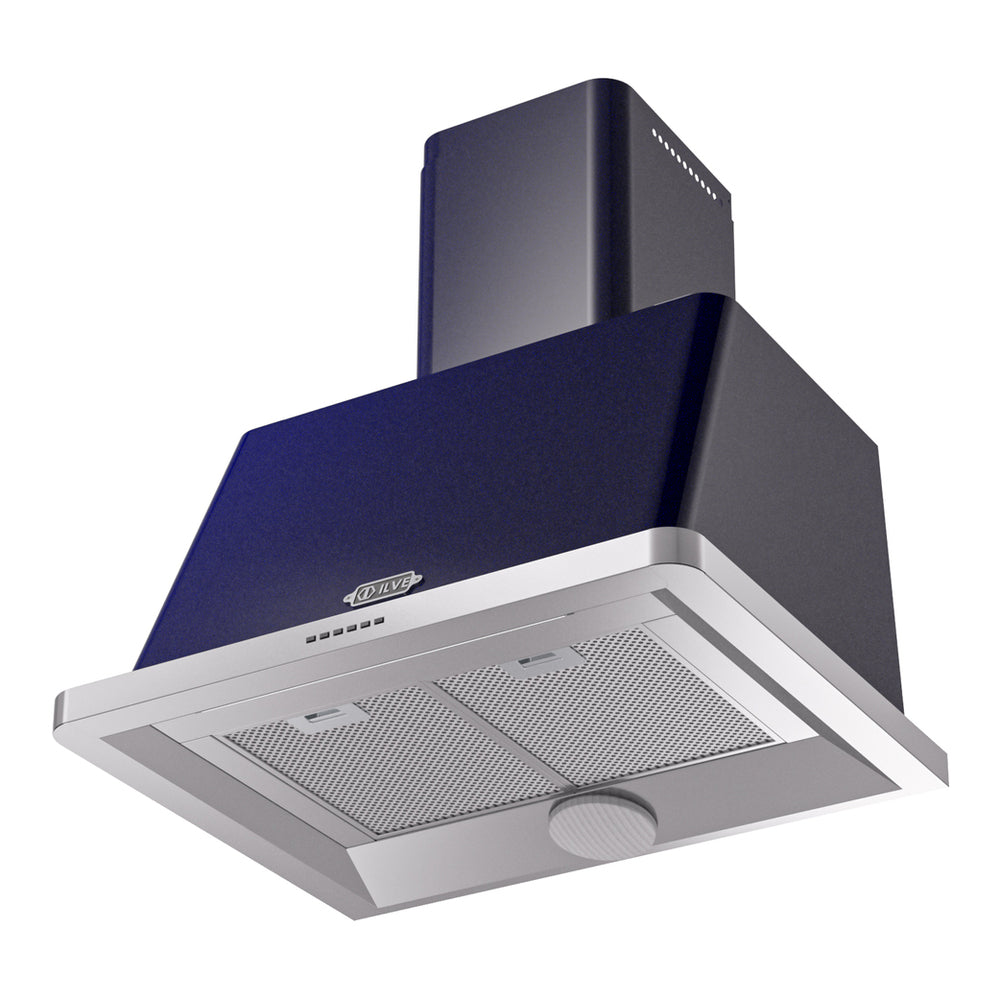 ILVE Majestic II 30 inch Wall Mount Range Hood Stainless Steel Midnight Blue