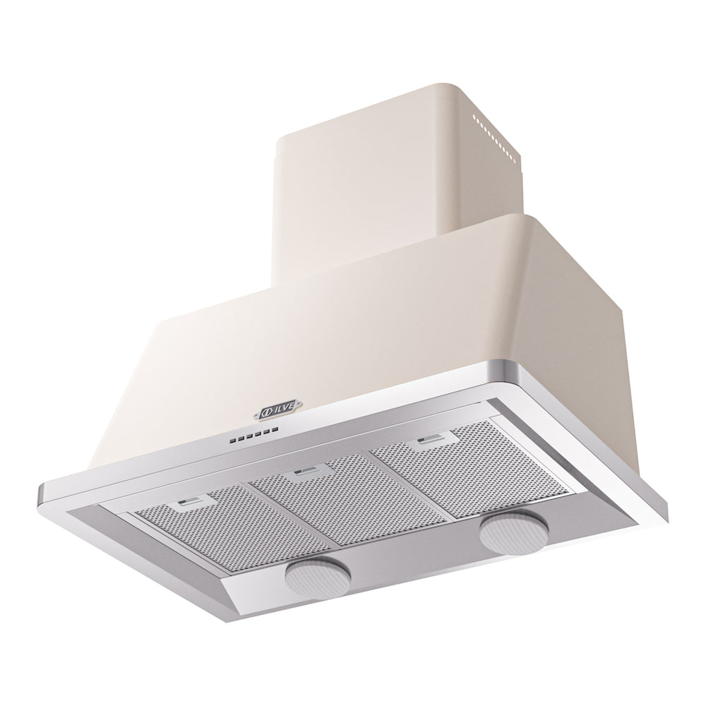 ILVE Majestic II 36 inch Wall Mount Range Hood Stainless Steel Antique White