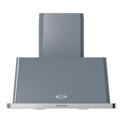 ILVE Majestic II 36 inch Wall Mount Range Hood Stainless Steel Blue Grey