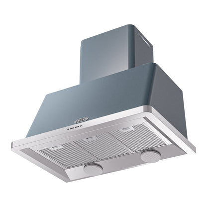 ILVE Majestic II 36 inch Wall Mount Range Hood Stainless Steel Blue Grey