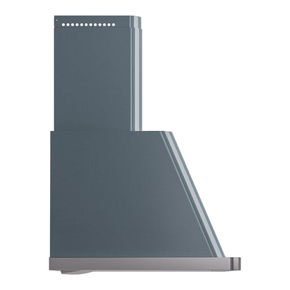 ILVE Majestic II 36 inch Wall Mount Range Hood Stainless Steel Blue Grey