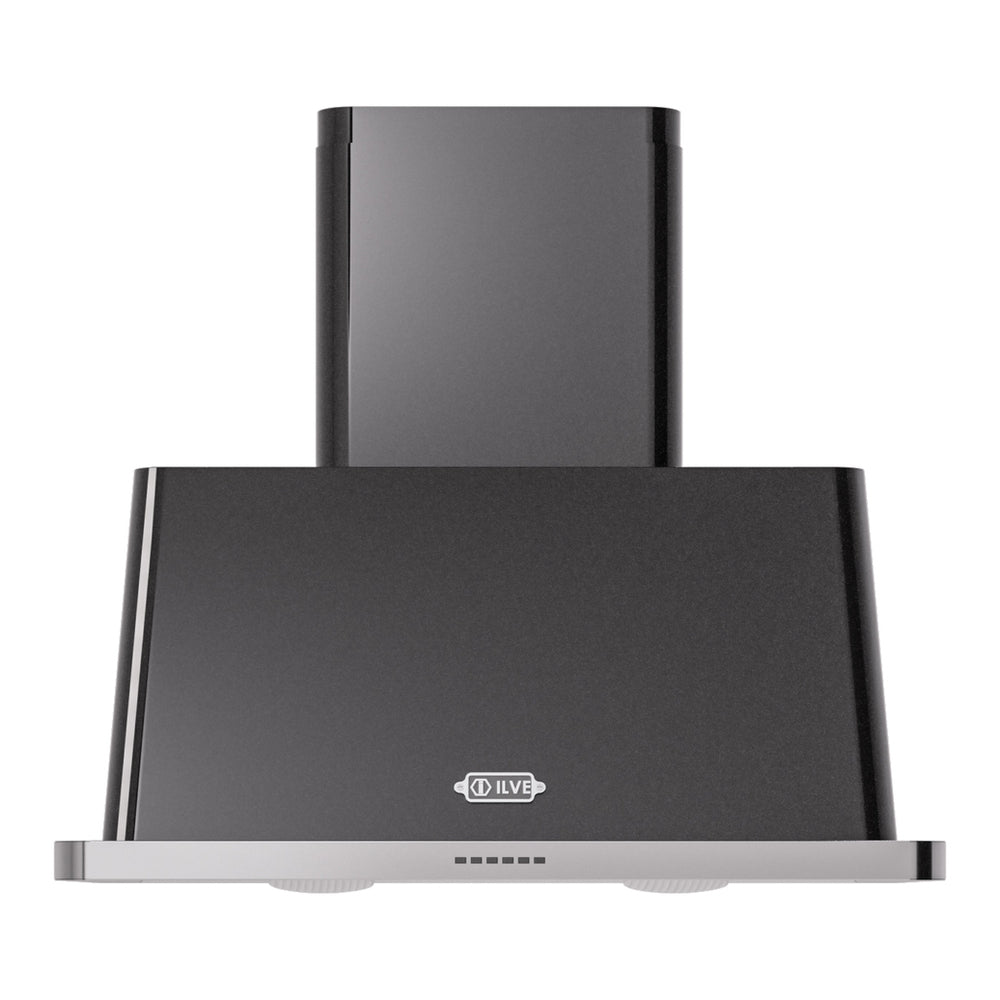 ILVE Majestic II 36 inch Wall Mount Range Hood Stainless Steel Glossy Black
