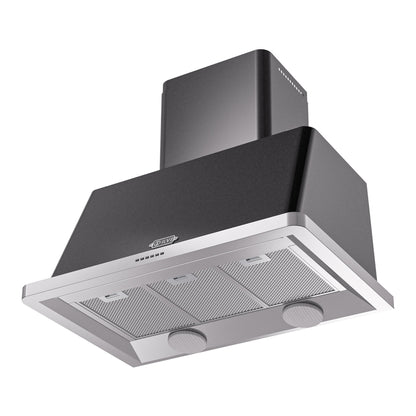 ILVE Majestic II 36 inch Wall Mount Range Hood Stainless Steel Glossy Black