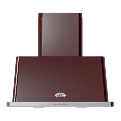ILVE Majestic II 36 inch Wall Mount Range Hood Stainless Steel Burgundy