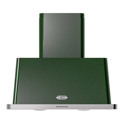 ILVE Majestic II 36 inch Wall Mount Range Hood Stainless Steel Emerald Green