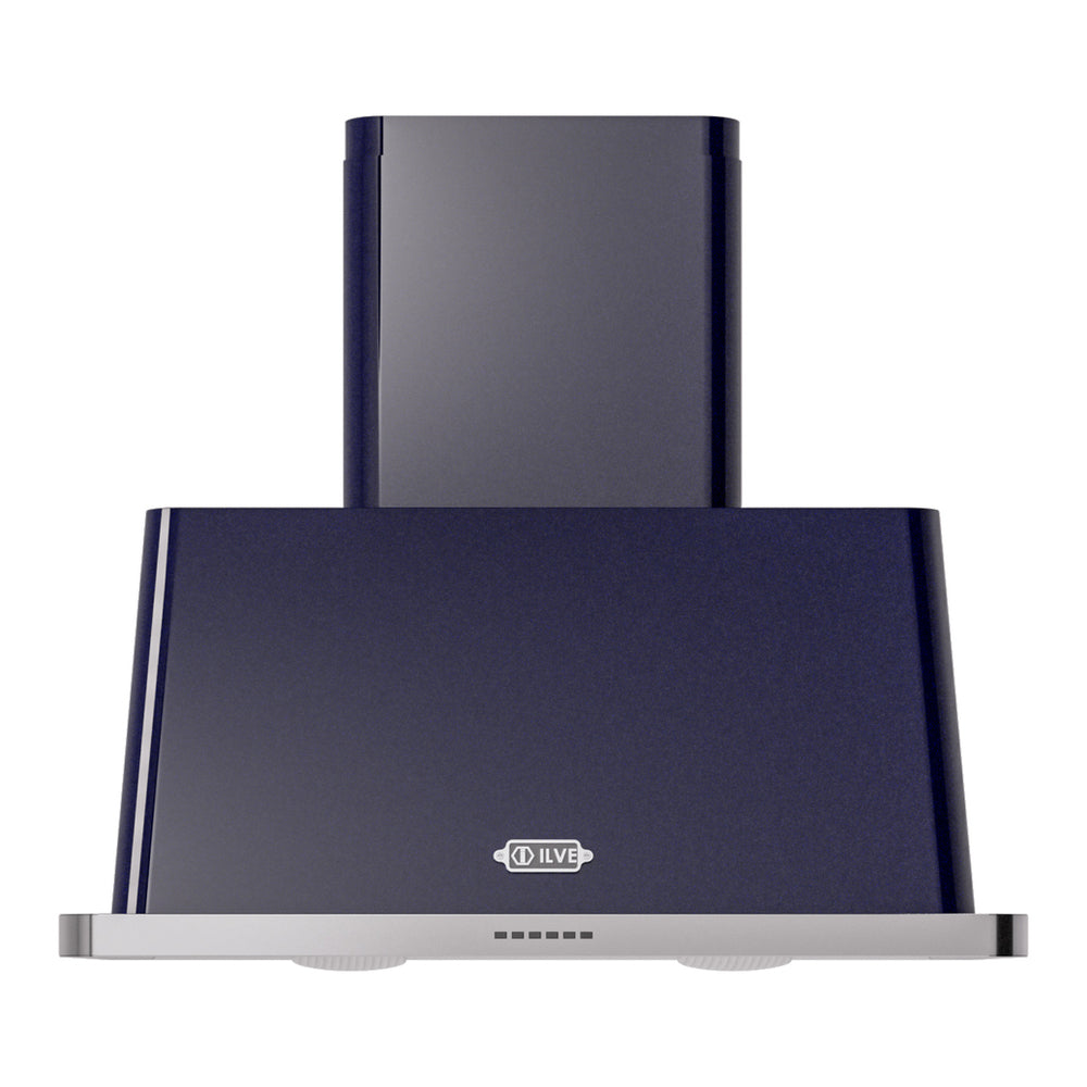ILVE Majestic II 36 inch Wall Mount Range Hood Stainless Steel Midnight Blue