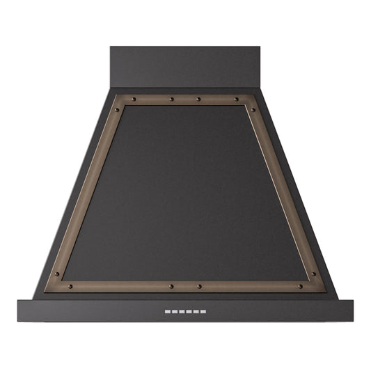 ILVE Nostalgie II Noblesse 30" Glossy Black Range Hood with 600 CFM