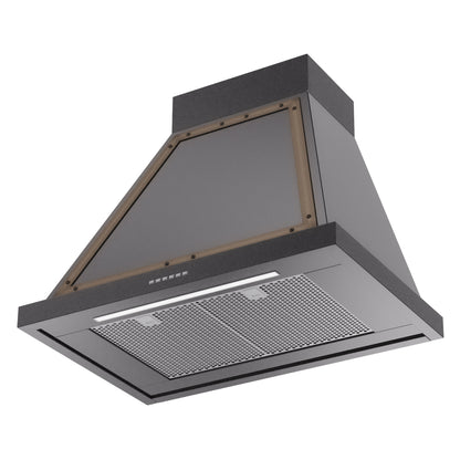 ILVE Nostalgie II Noblesse 30" Glossy Black Range Hood with 600 CFM