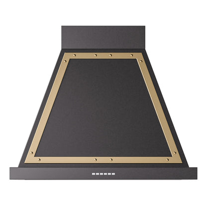 ILVE Nostalgie II Noblesse 30" Glossy Black Range Hood with 600 CFM