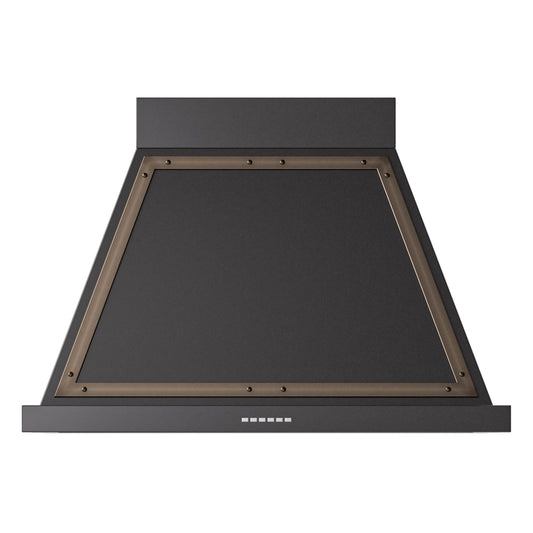 ILVE Nostalgie II Noblesse 36" Glossy Black Range Hood with 600 CFM