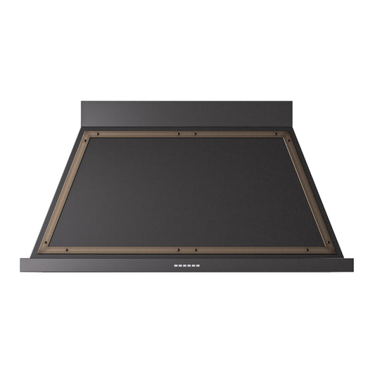 ILVE Nostalgie II Noblesse 48" Glossy Black Range Hood with 600 CFM