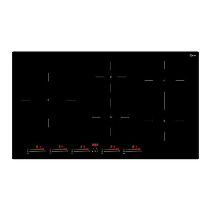 ILVE Professional Plus II 36" Glossy Black Built-In Induction Cooktop with 5 Element Zones