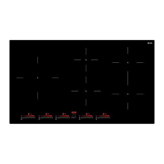 ILVE Professional Plus II 36" Glossy Black Built-In Induction Cooktop with 5 Element Zones