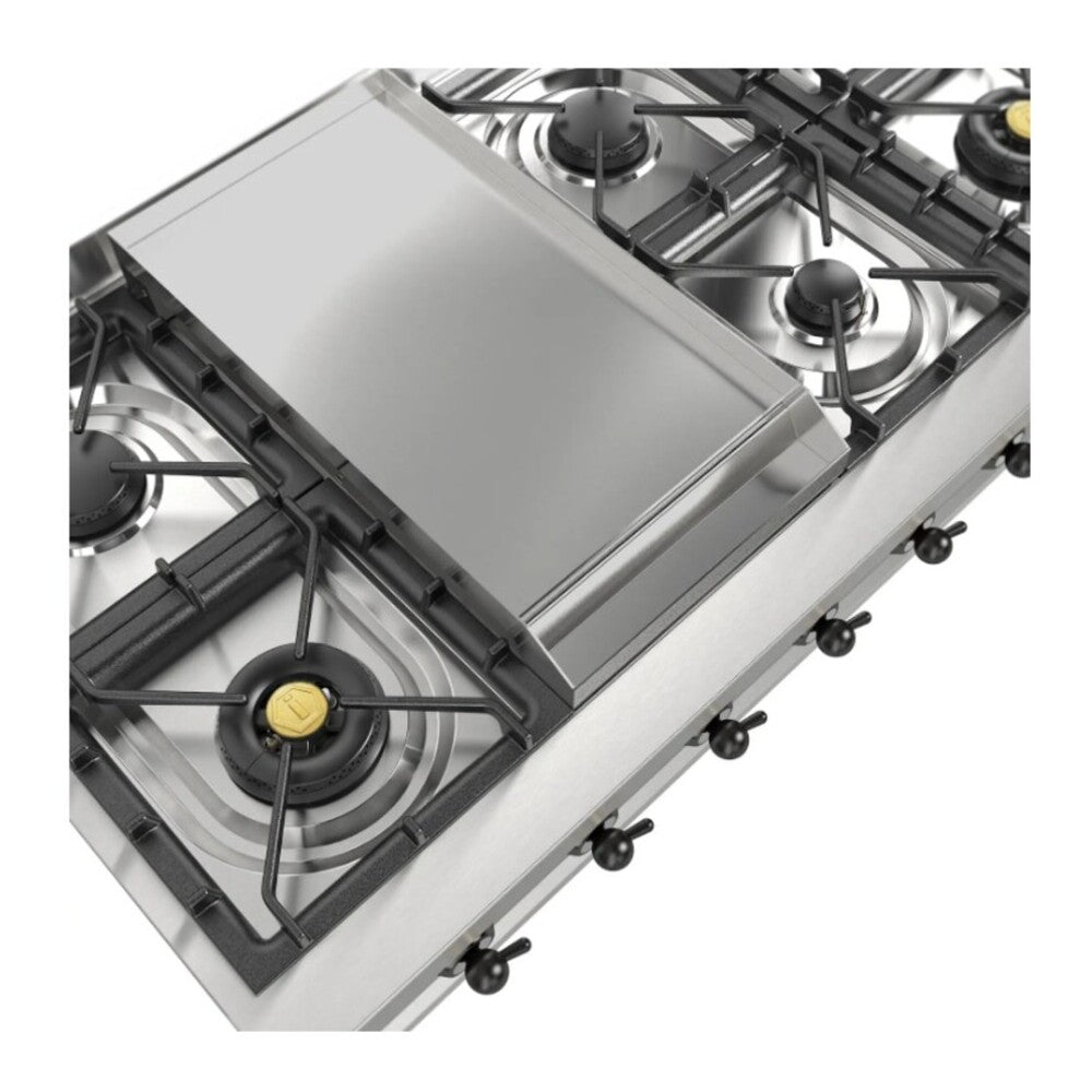 ILVE Nostalgie II 48" Stainless Steel Built-In Gas Rangetop with 8 Burners and Griddle Natural Gas