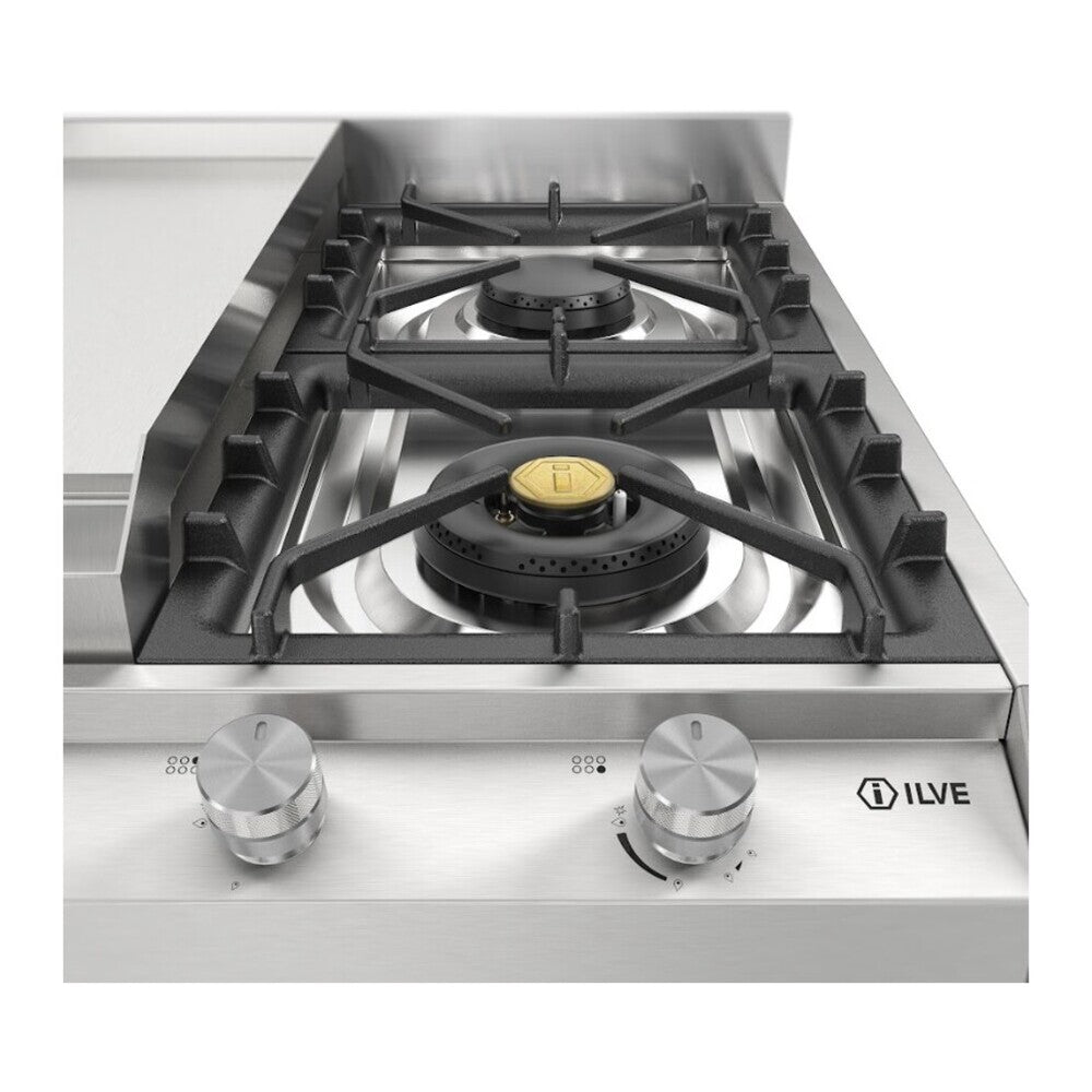 ILVE Professional Plus II 36" Stainless Steel Built-In Gas Cooktop with 4 Burners and Griddle