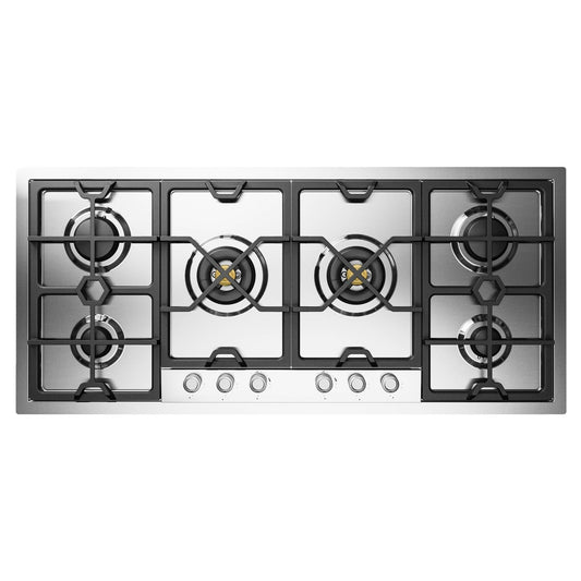 ILVE Panoramagic 48" Stainless Steel Built-In Gas Cooktop with 6 Burners