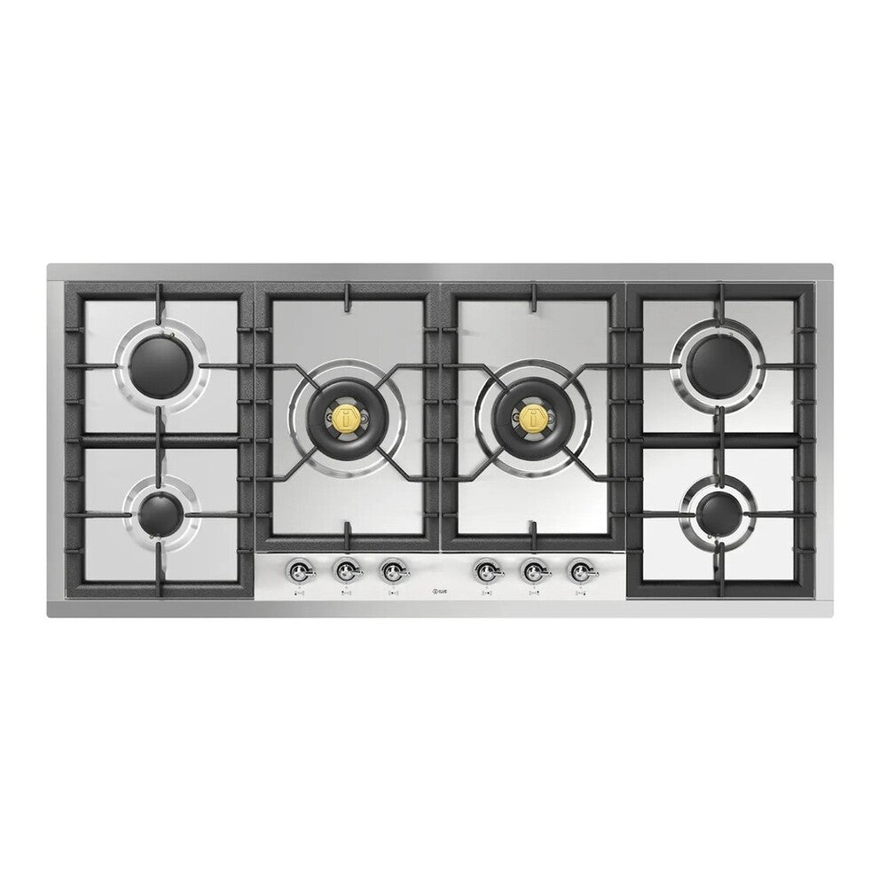 ILVE Nostalgie II 48" Stainless Steel Built-In Gas Cooktop with 6 Burners Liquid Propane